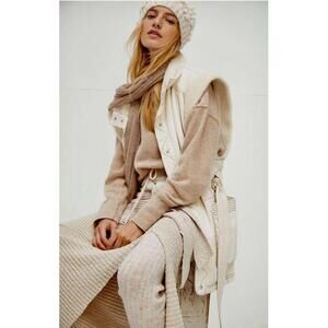 Free People Etta Sherpa Lined Belted Oversized Vest NWT